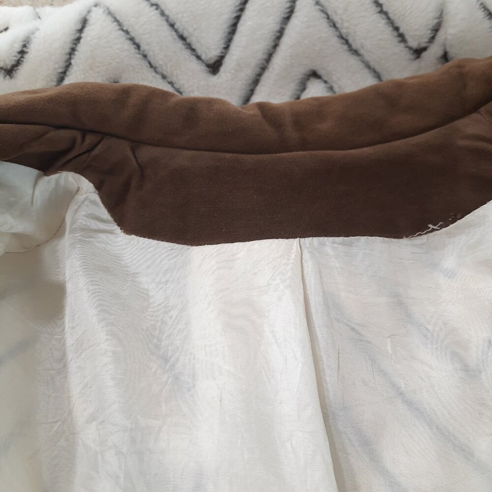 Vtg 70s vegan fur & suede double breasted jacket - Picture 9 of 13